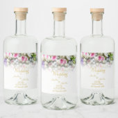 結婚の贈り物 – カラフルのブーケ結婚付き花嫁 リキュールボトルラベル (ボトル)