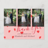 結婚の赤いハートにモダンお結婚礼を申し上げる ポストカード (正面)