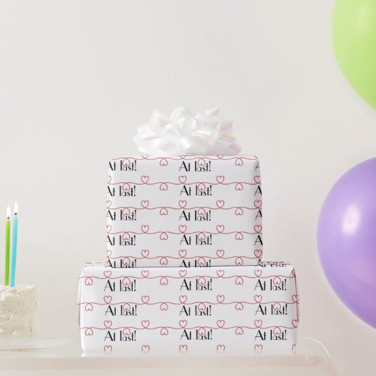 結婚の赤いハート ラッピングペーパー (パーティーギフト)