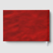 結婚の赤エレガント金ゴールド白フローラ ゲストブック (裏面)