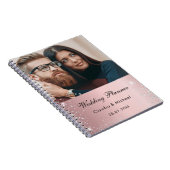 結婚の赤面ピンクの銀グリッター花嫁 ノートブック (右側)