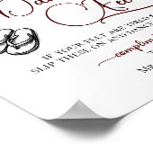 結婚の踊り足ビーチサンダルレッド&ピンクローズ ポスター (角)