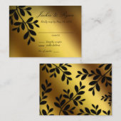 結婚の返信カードの金ゴールド離れ エンクロージャーカード (正面/裏面)