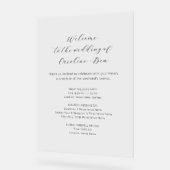 結婚の週末のイベントミニマリスト白 アクリルサイン (傾斜)