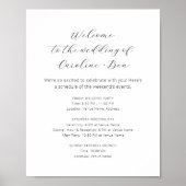 結婚の週末のイベントミニマリスト白 ポスター (正面)