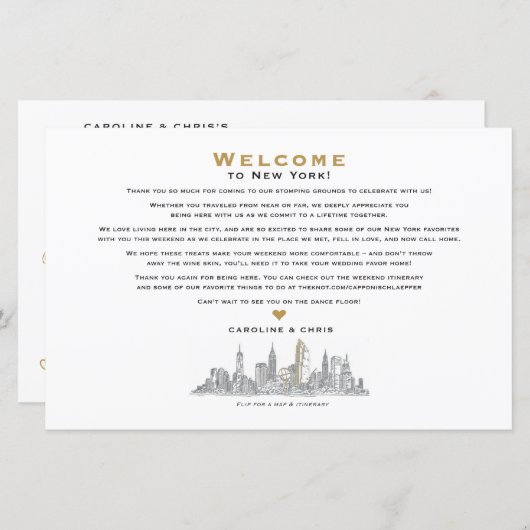 結婚の週末のウェルカムマップの日程 – for SHARON (正面/裏面)