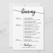 結婚の週末の歓迎と旅程レターシック 招待状 (裏面)