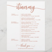 結婚の週末の歓迎の旅程バラ金ゴールド (裏面)