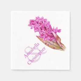 結婚の野生の蘭の水の色の紙ナプキン スタンダードカクテルナプキン