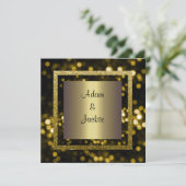 結婚の金ゴールドの新エレガント誘 招待状 (スタンド正面)