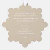 結婚の金ゴールドスワール・クリスマスの写真 オーナメントカード (裏面)