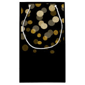 結婚の金ゴールドフェイクグリッタードカスタムット スモールペーパーバッグ (裏面)