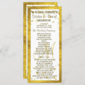 結婚の金ゴールドフレーム紙吹雪プカスタムログラム プログラム (正面/裏面)