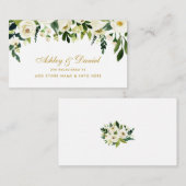 結婚の金ゴールド緑のフローラレジストリ挿入カード エンクロージャーカード (正面/裏面)