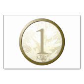 結婚の金ゴールド花パーソナライズされたテーブルカード テーブルナンバー (正面)