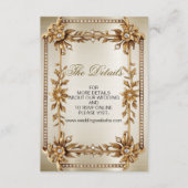 結婚の金ゴールド華美長方形Dimondの花シャイニー エンクロージャーカード (正面)