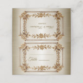 結婚の金ゴールド華美長方形Dimondの花シャイニー プレイスカード (外部開封)