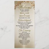 結婚の金ゴールド華美長方形Dimondの花シャイニー プログラム (正面)