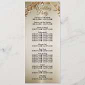 結婚の金ゴールド華美長方形Dimondの花シャイニー プログラム (裏面)