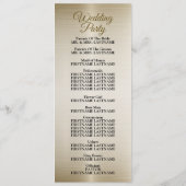 結婚の金ゴールド華美長方形Dimondの花シャイニー プログラム (裏面)