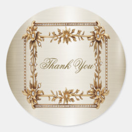 結婚の金ゴールド華美長方形Dimondの花シャイニー ラウンドシール