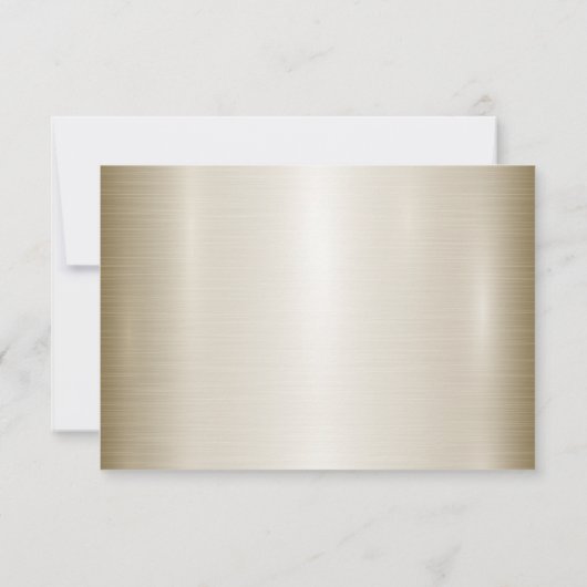 結婚の金ゴールド華美長方形Dimondの花シャイニー 出欠カード (裏面)