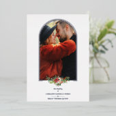 結婚の銀ファンシーアーチ効果写真 箔招待状 (立ち正面)