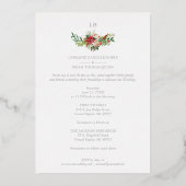 結婚の銀ファンシーアーチ効果写真 箔招待状 (裏面)