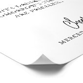 結婚の開いたバーモダン書道パーソナライズされた ポスター (角)