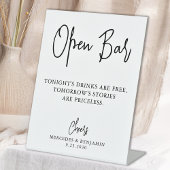 結婚の開いたバーモダン書道パーソナライズされた 台座サイン