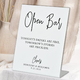 結婚の開いたバーモダン書道パーソナライズされた 台座サイン