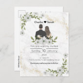 結婚の開花招待状:フローラおとぎ話 インビテーションポストカード (正面/裏面)