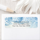 結婚の雪の木の水彩 |差出人住所 ラベル (インサイチュ)