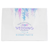 結婚の青いピンクの花感謝していは大きい抱き枕 ラージペーパーバッグ (正面)