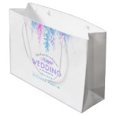 結婚の青いピンクの花感謝していは大きい抱き枕 ラージペーパーバッグ (裏面アングル)