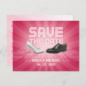 結婚の靴 – 日付はがきを保存 案内ポストカード (正面/裏面)