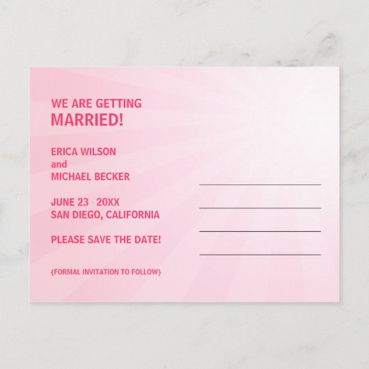 結婚の靴 – 日付はがきを保存 案内ポストカード (裏面)