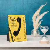 結婚の音声ゲストブックサイン黒電話イエロー フォトプラーク (側面)