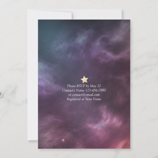 結婚の食べドリンクBe銀河系結婚した星座 招待状 (裏面)