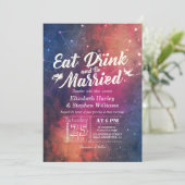 結婚の食べドリンクBe銀河系結婚した星座 招待状 (スタンド正面)