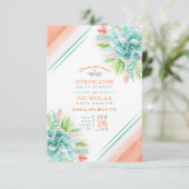 結婚の食事の選択は多肉性オレンジ結婚色の緑 エンクロージャーカード (スタンド正面)