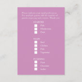 結婚の食事の選択は多肉質のピンク結婚グリーン エンクロージャーカード (裏面)