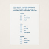 結婚の食事の選択スクリプト文字ブルースモールカード (裏面)