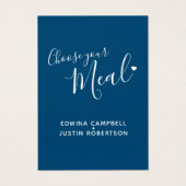 結婚の食事の選択スクリプト文字ブルースモールカード (正面)