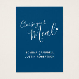 結婚の食事の選択スクリプト文字ブルースモールカード