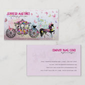 結婚の馬と馬車の花と蝶 名刺 (正面/裏面)