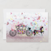 結婚の馬と馬車の花と蝶 招待状 (裏面)