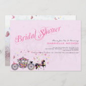 結婚の馬と馬車の花と蝶 招待状 (正面/裏面)