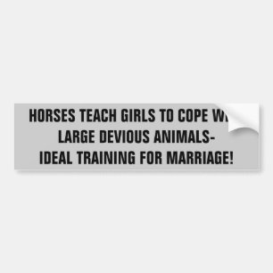 結婚の馬のトレーラーのための馬の 列車の女の子 バンパーステッカー