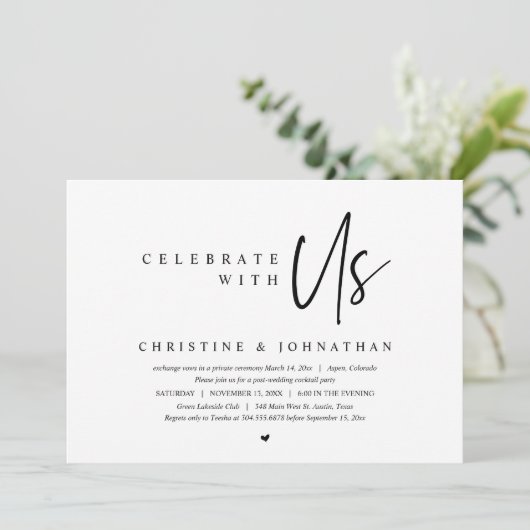 結婚の駆け落ちのパーティーと祝我々のインビタ 招待状 (スタンド正面)